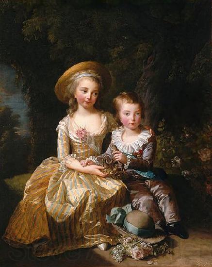 elisabeth vigee-lebrun Portrait of Madame Royale and Louis Joseph, Dauphin of France Spain oil painting art